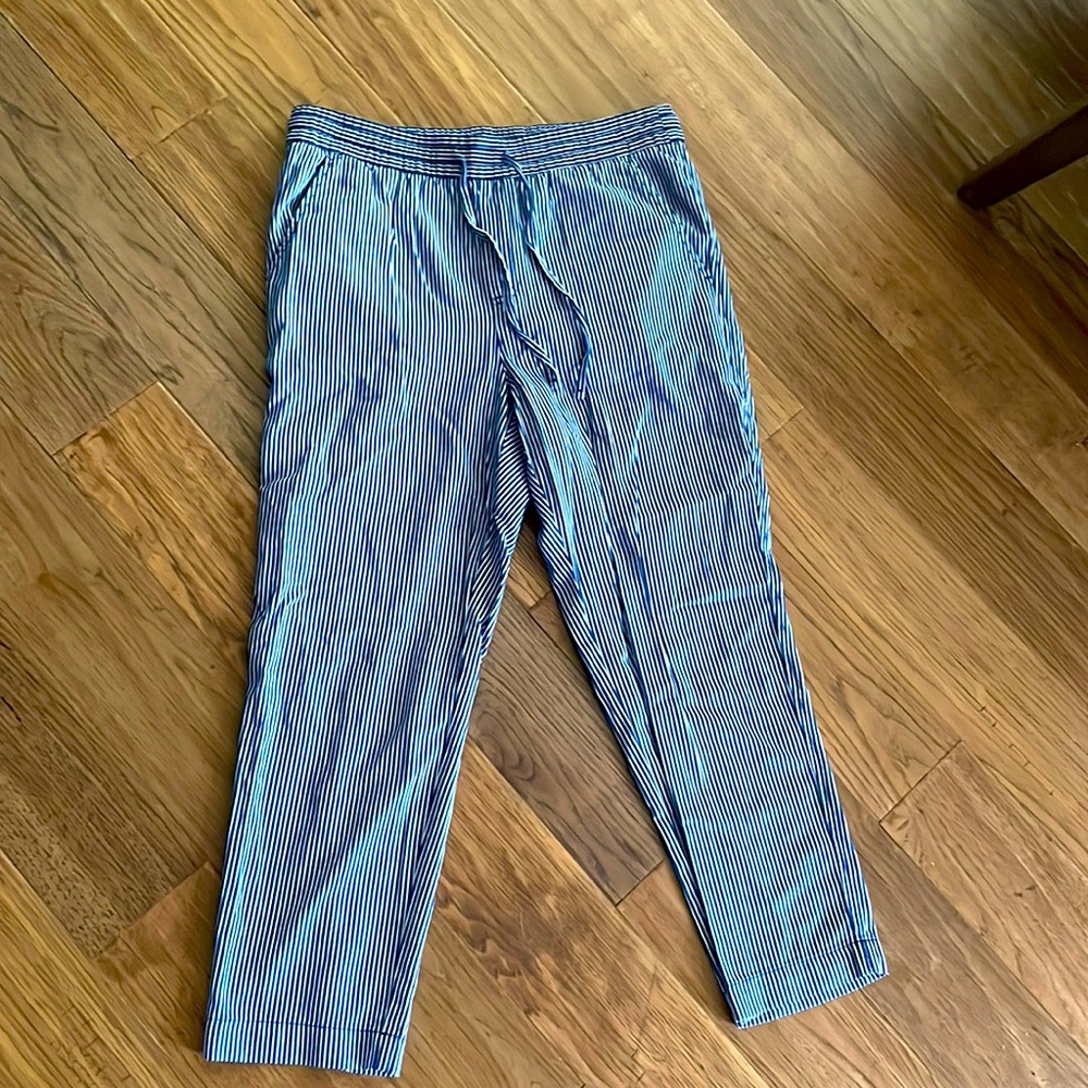 Gap easy pant. Blue and white stripe. Size medium
